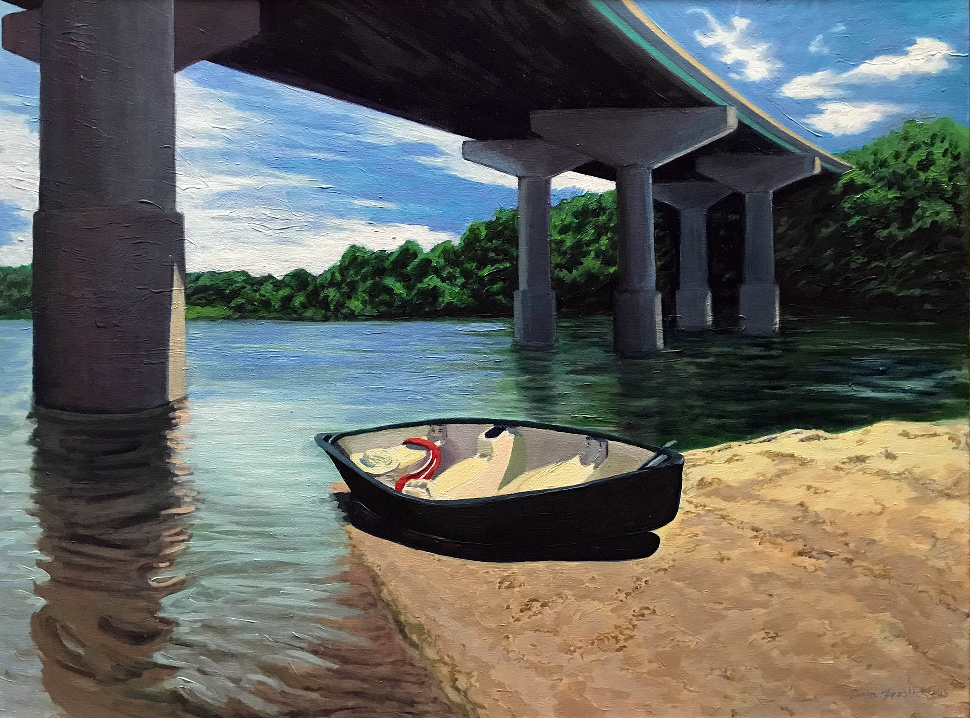 Underneath Wiley Bridge with a Canoe